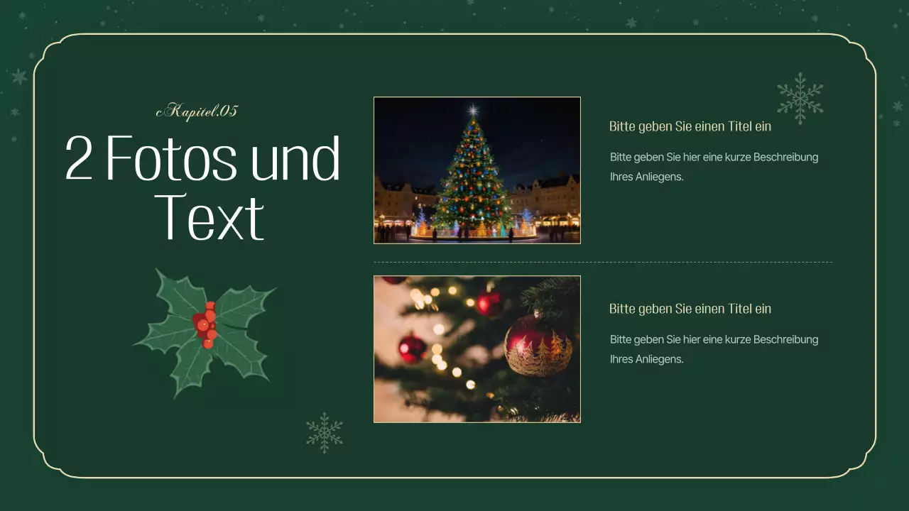 Ein luxuriöser Weihnachtsplaner in Grün