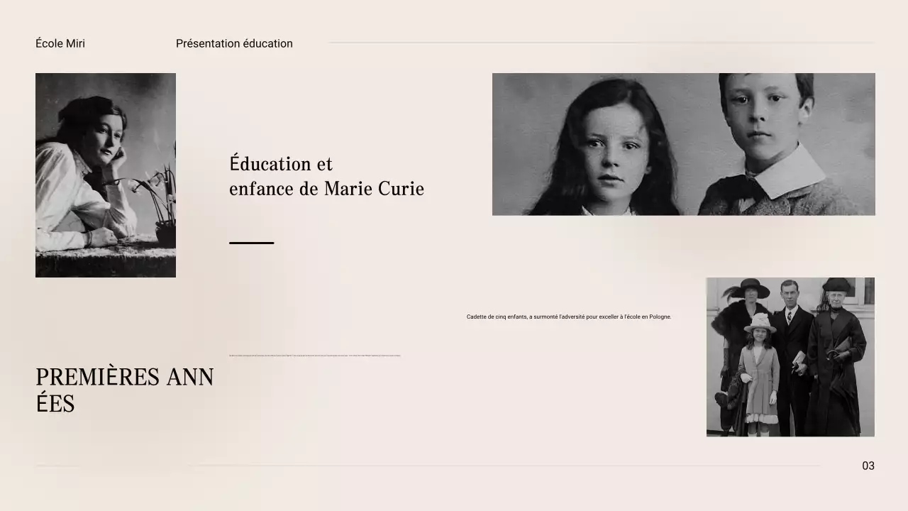 Noir et beige Vintage Minimal Exploring the Life of Marie Curie Class Material