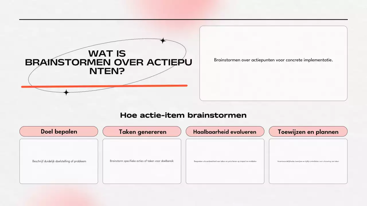 Oranje en grijze brainstormpresentatie