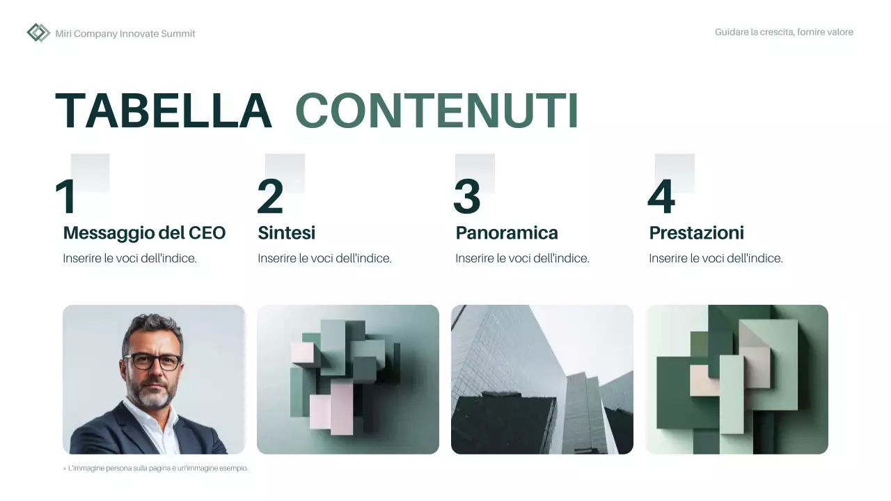 green minimal rapporto annuale piano d'impresa