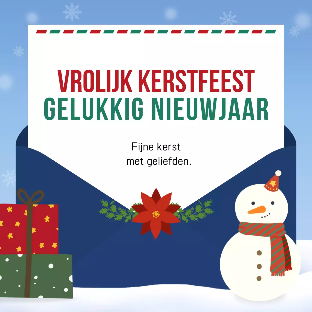 Kerstuitnodiging in blauw