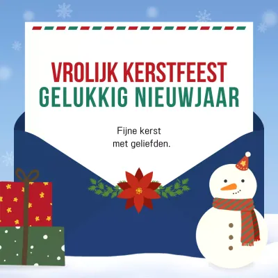 Kerstuitnodiging in blauw