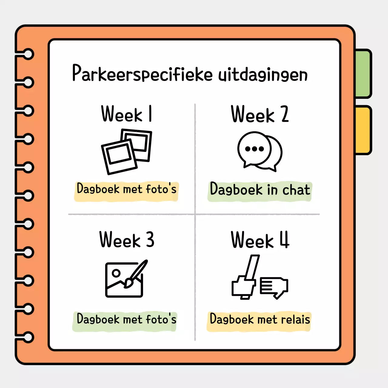 Oranje eenvoudig dagboek