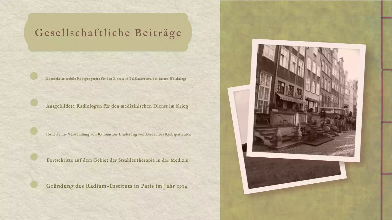 Klassische Vintage Marie Curie Geschichte Präsentation