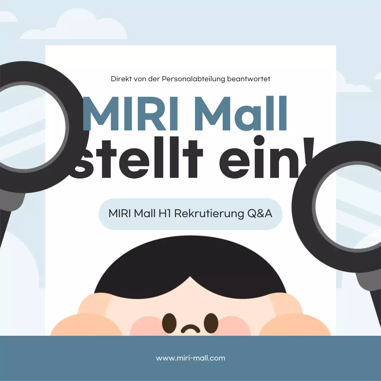 Hellblaue saubere Rekrutierung