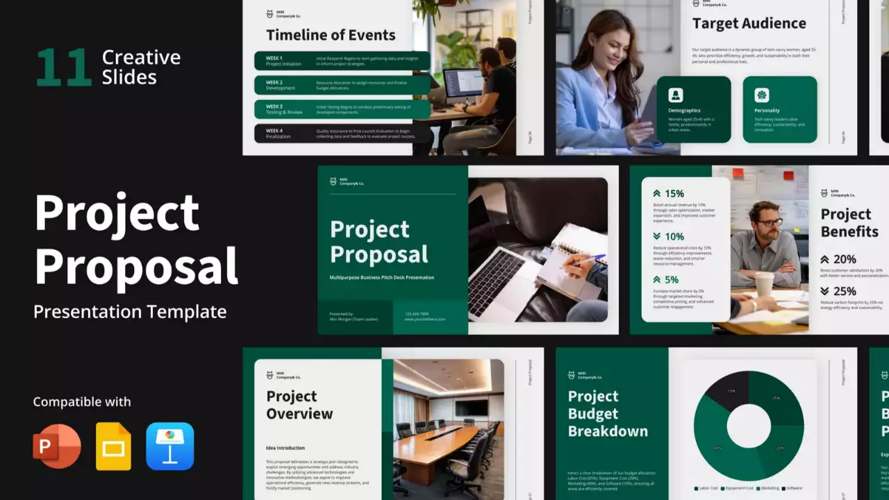 Green Professional Project Proposal Document Presentation