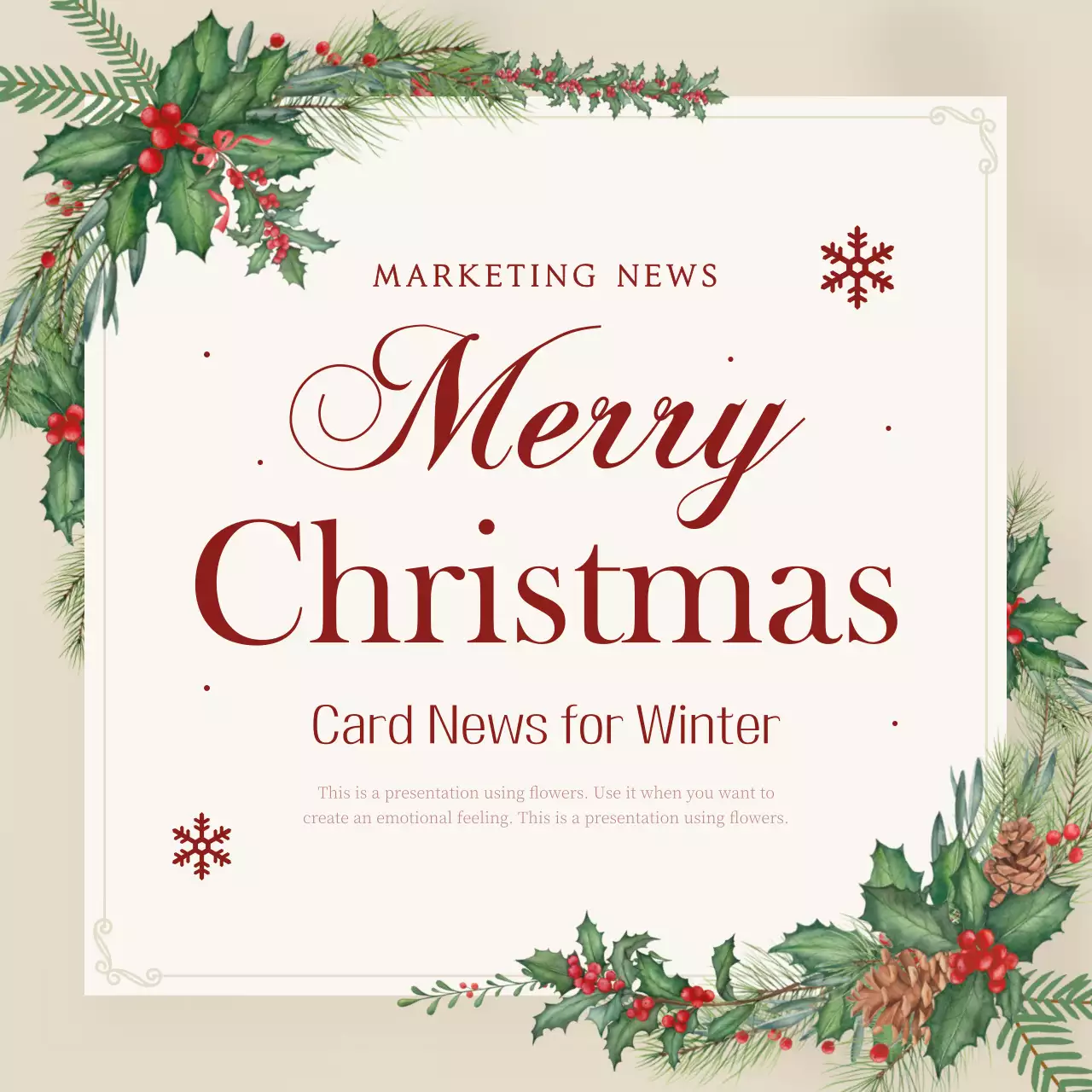 Red Traditional Christmas Newsletter Instagram Carousel