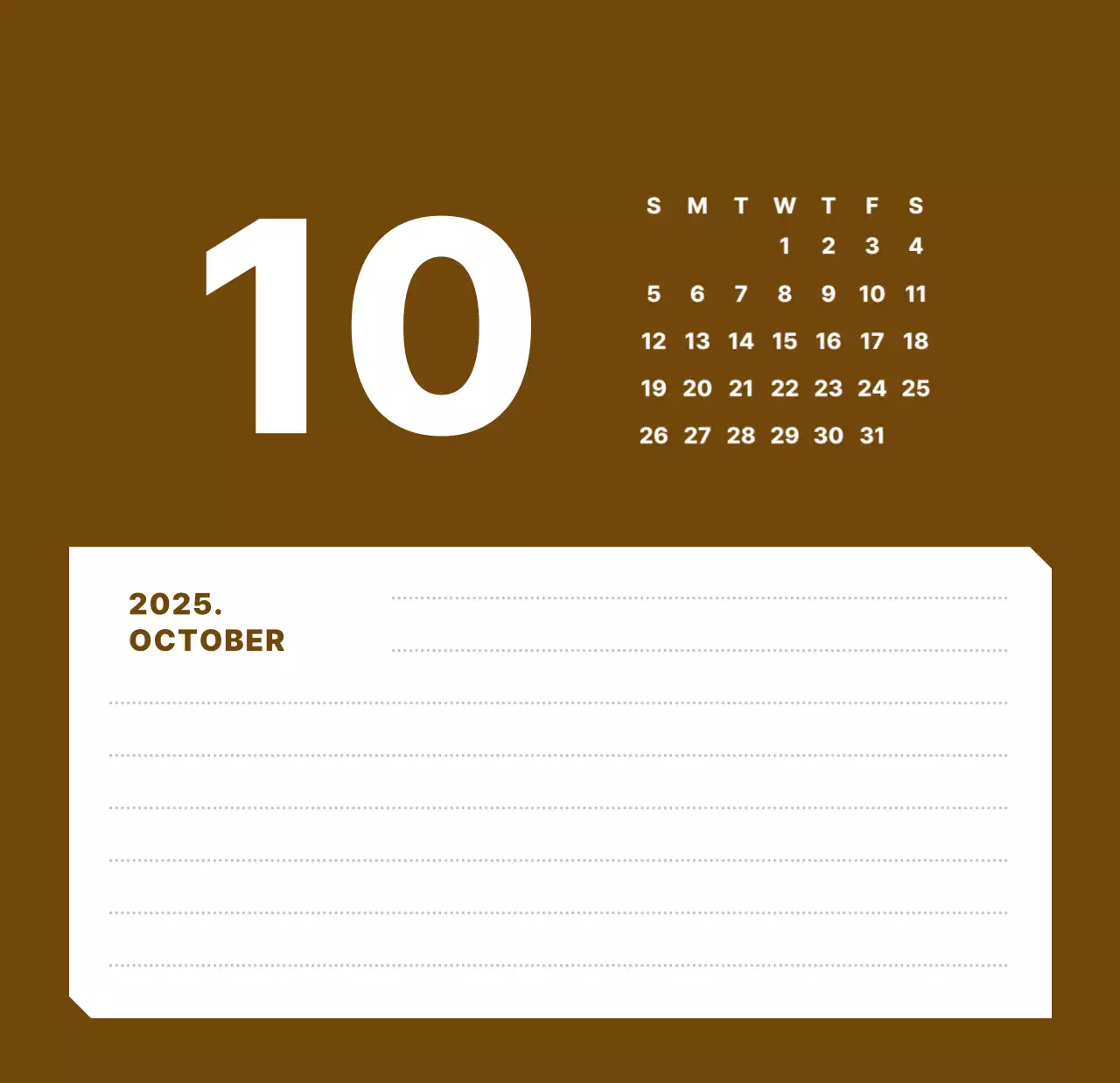 カラフルでシンプルな数字カレンダー