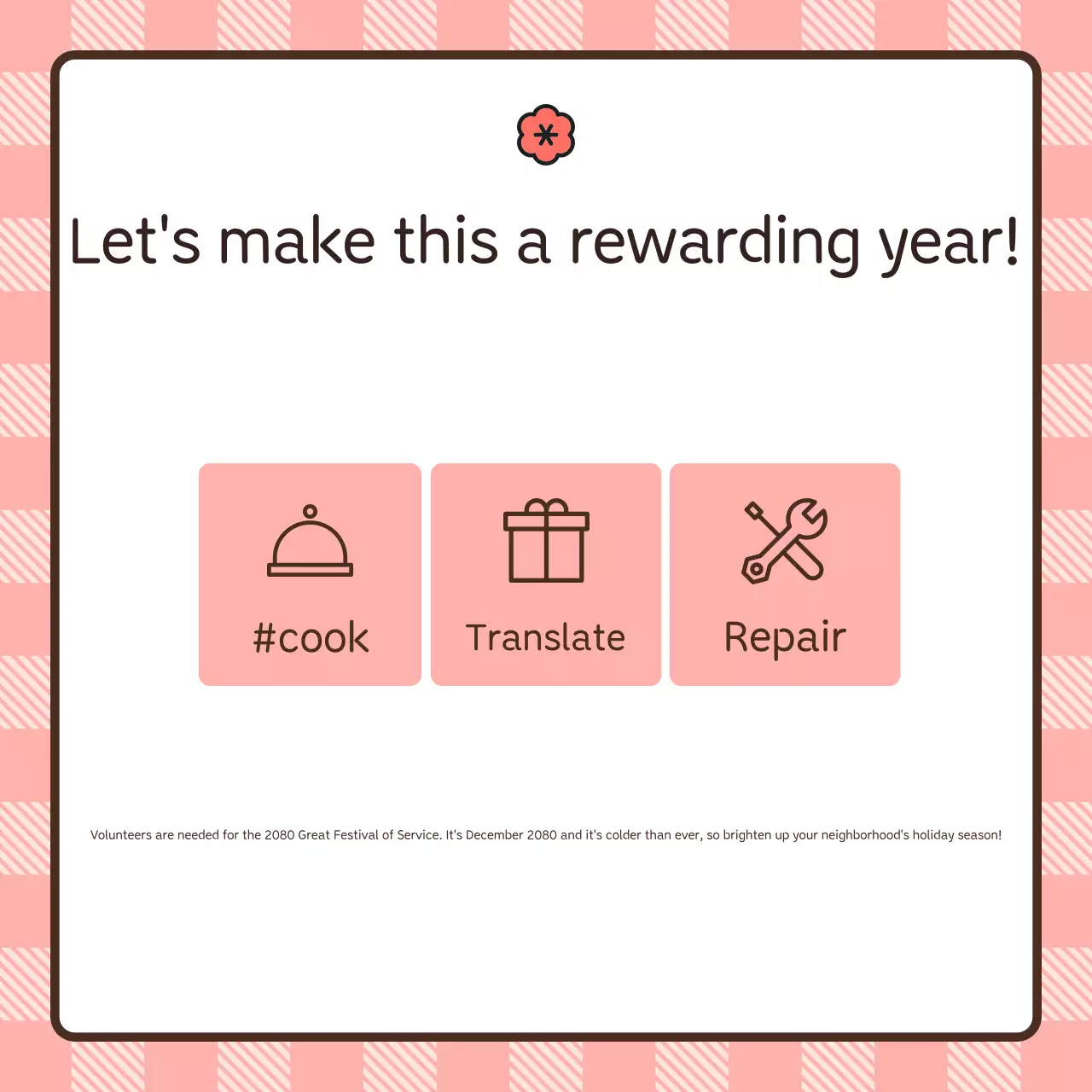 Carrossel do Instagram de recrutamento de voluntários Pink Simple