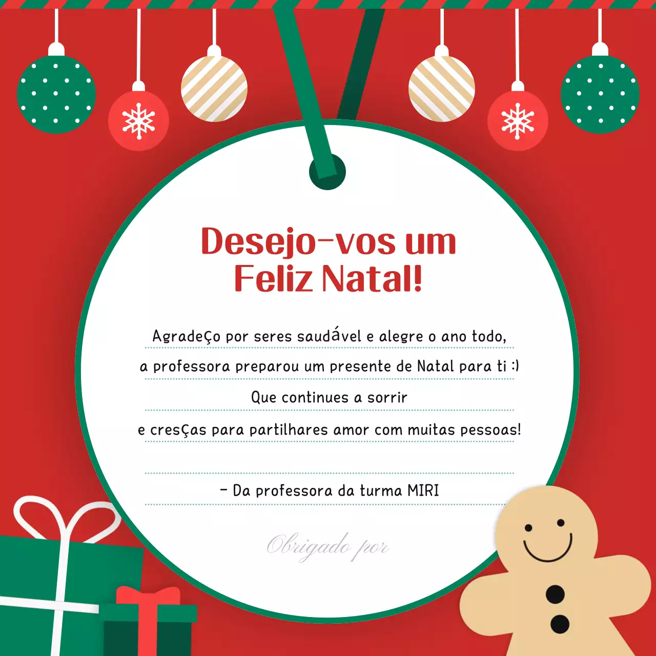 Postal de Natal vermelho
