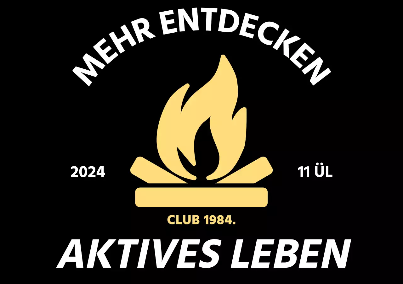 Einfache Camping-Promotion mit einem Lagerfeuer-Symbol