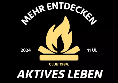 Einfache Camping-Promotion mit einem Lagerfeuer-Symbol