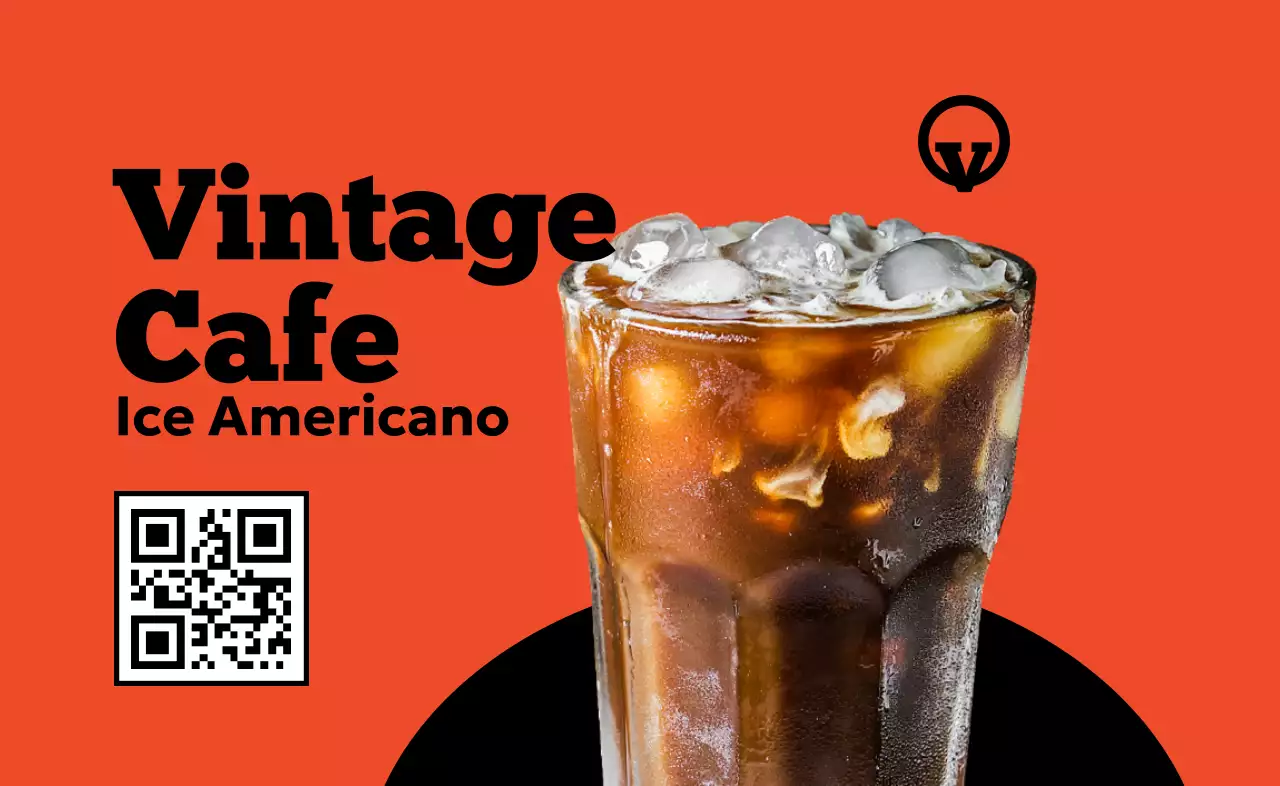 Orange Vintage Cafe Ad