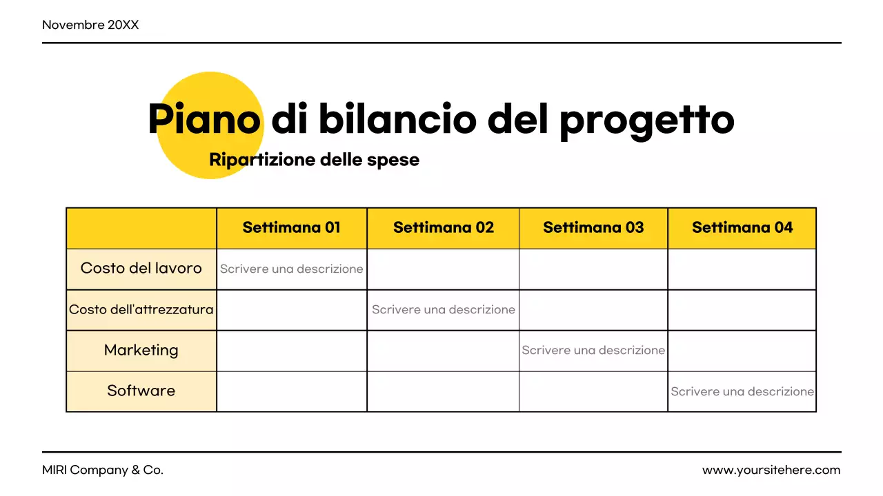 documento di progetto giallo moderno