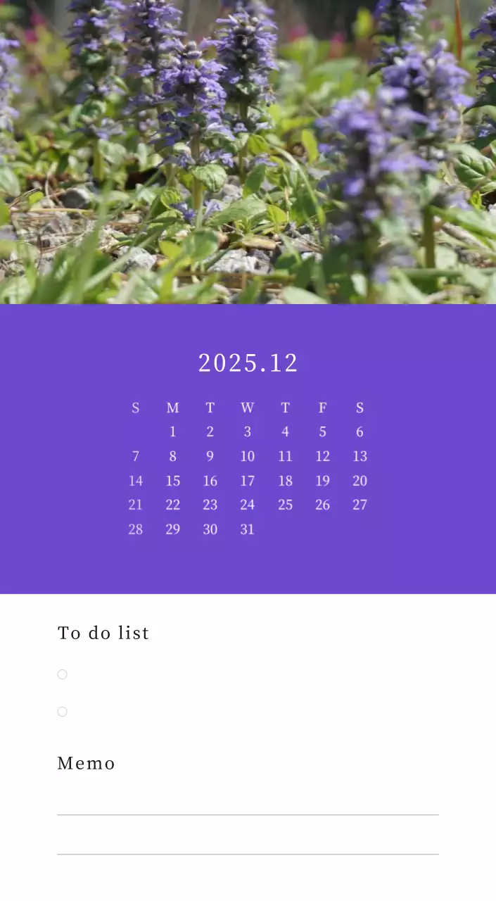 カラフルで美しい花のカレンダー