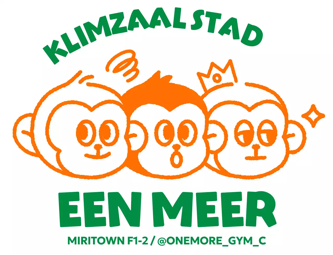 Kitscherig trainingslogo met apenillustratie