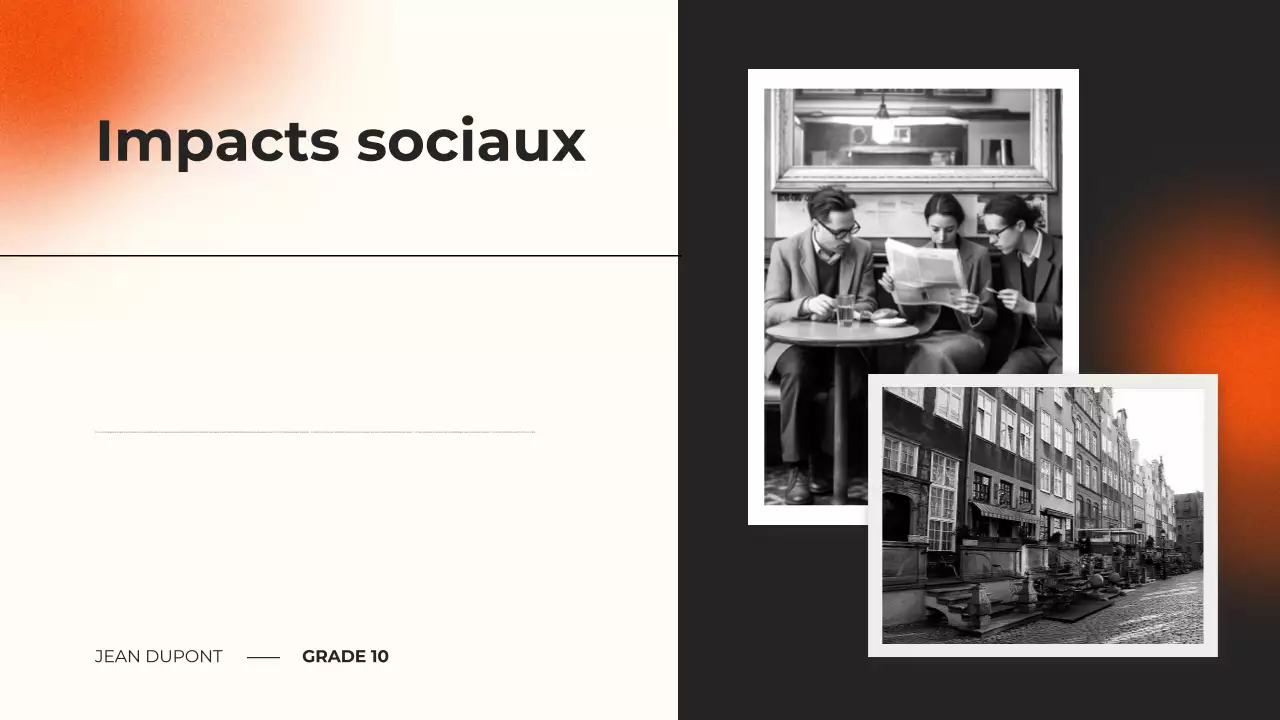 présentation du cours de biographie moderne noir et orange