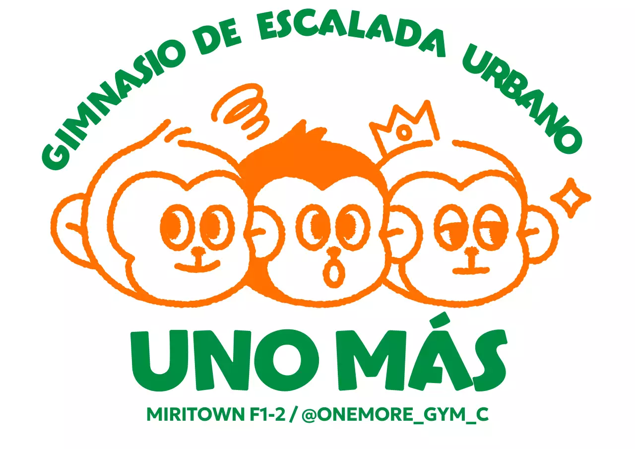 Logotipo de entrenamiento kitsch con ilustración de un mono