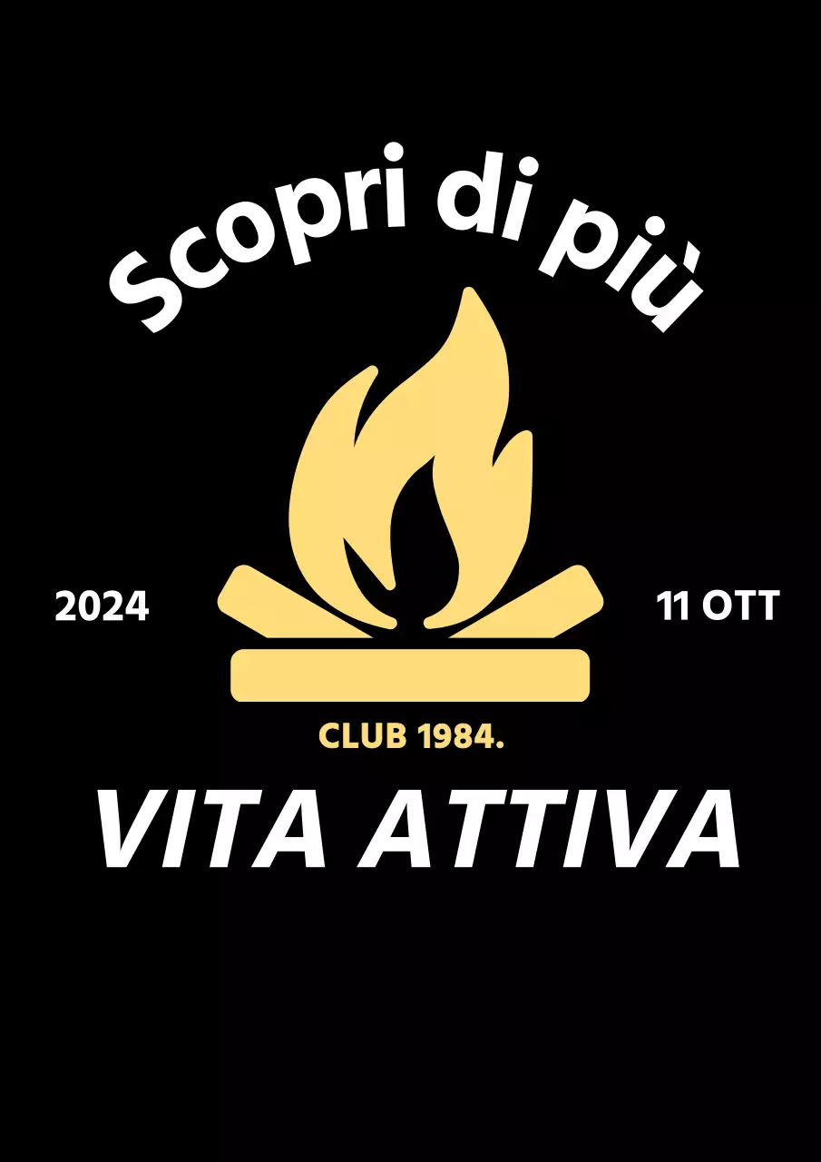 Semplice promozione del campeggio con l'icona di un falò