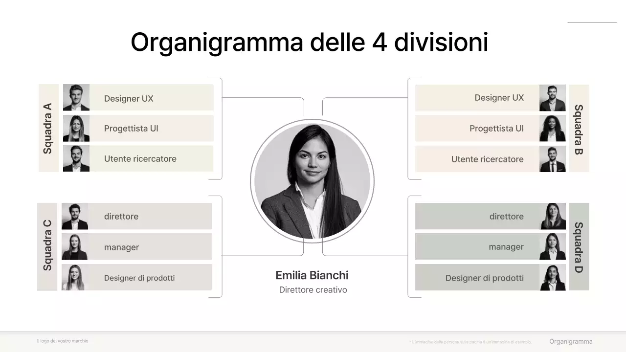 collezione grigia e minimale di organigrammi