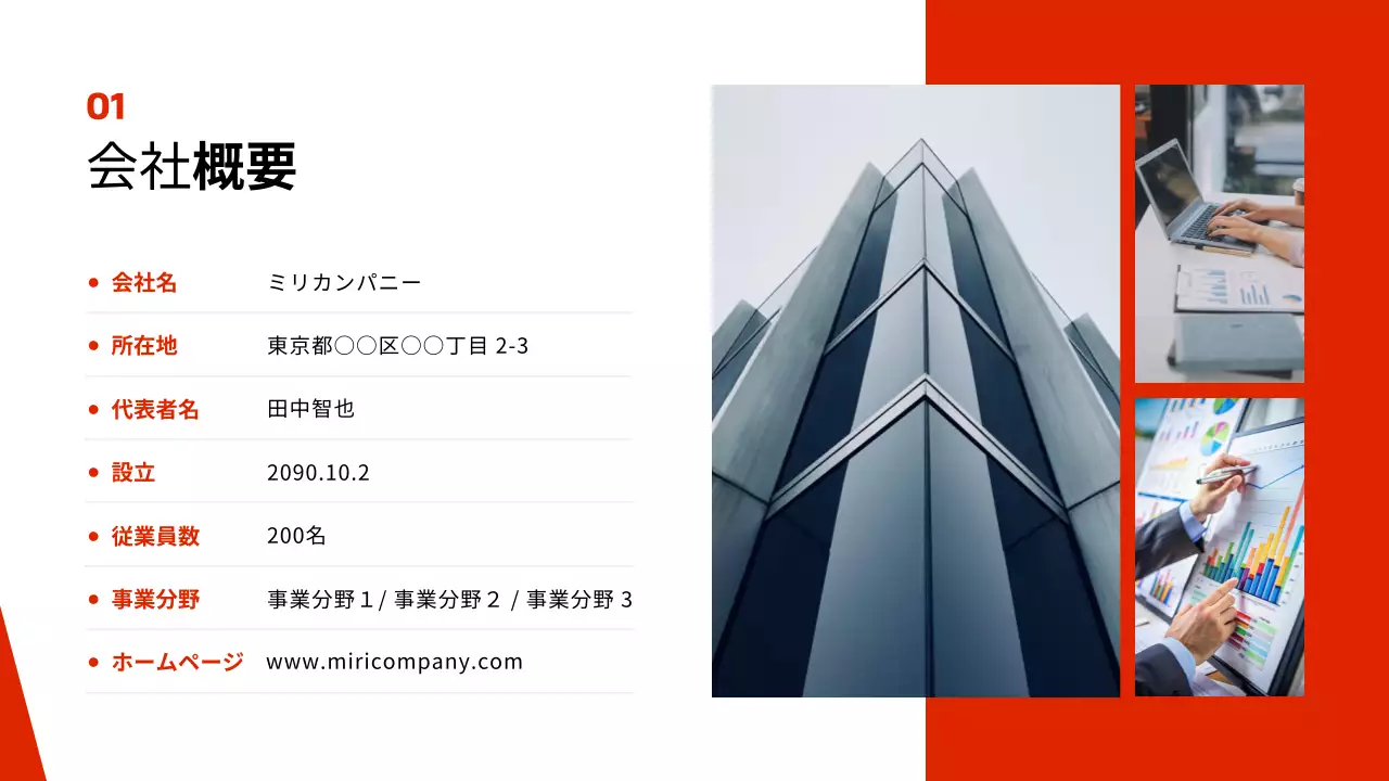 赤 モダン 事業 計画書 プレゼンテーション