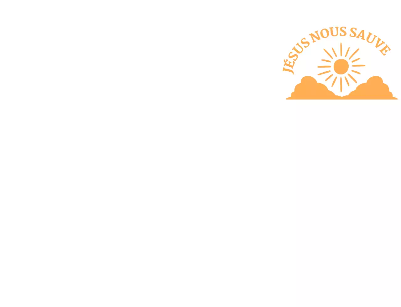 Promouvoir une église simple avec une illustration du soleil s'élevant au-dessus des nuages