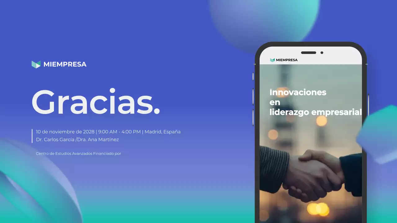 anuncio de empresa moderna azul