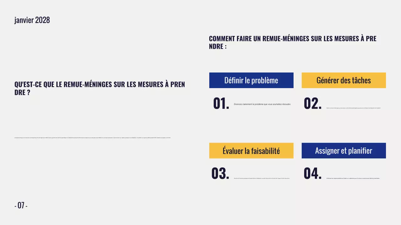 présentation de brainstorming moderne jaune