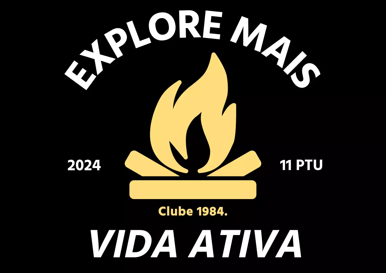 Promoção de campismo simples com um ícone de fogueira