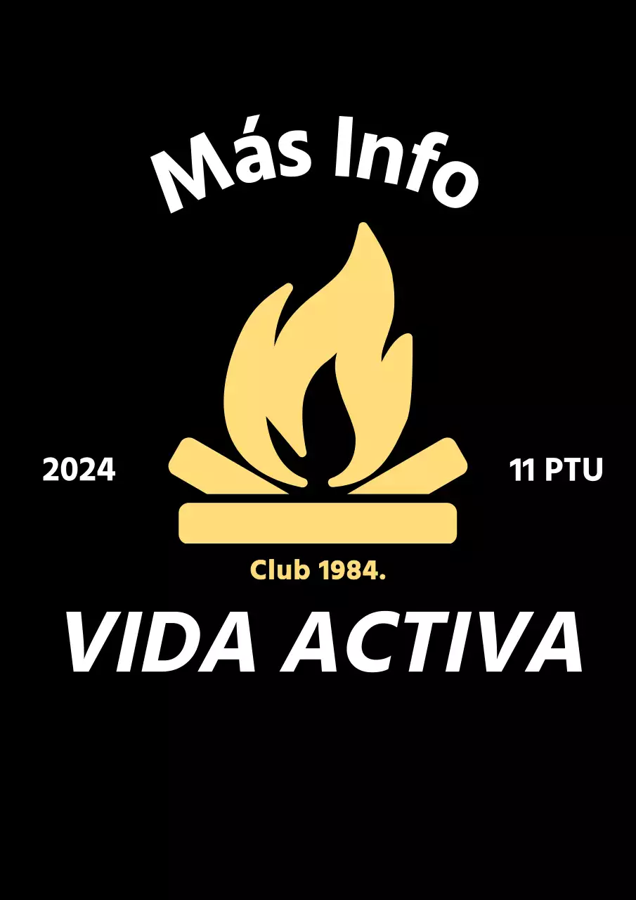 Promoción de camping sencilla con un icono de hoguera