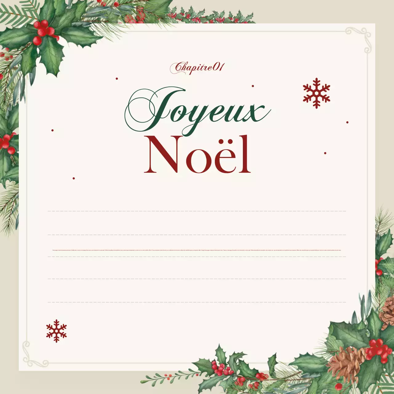 Promouvoir un événement de Noël élégant en beige
