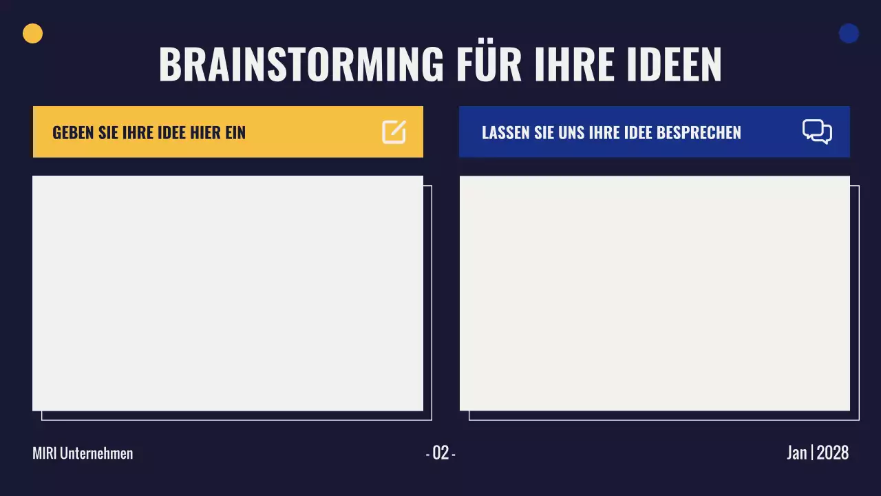 gelbe moderne Brainstorming-Präsentation