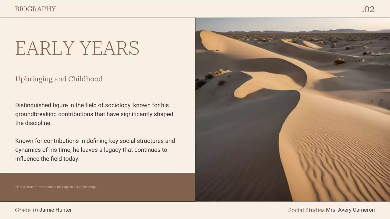 Brown Classic Biography Document Presentation