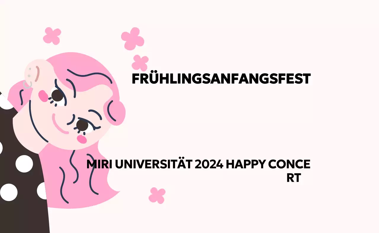 Ein rosa und süßes Frühlingsfest mit niedlichen Illustrationen