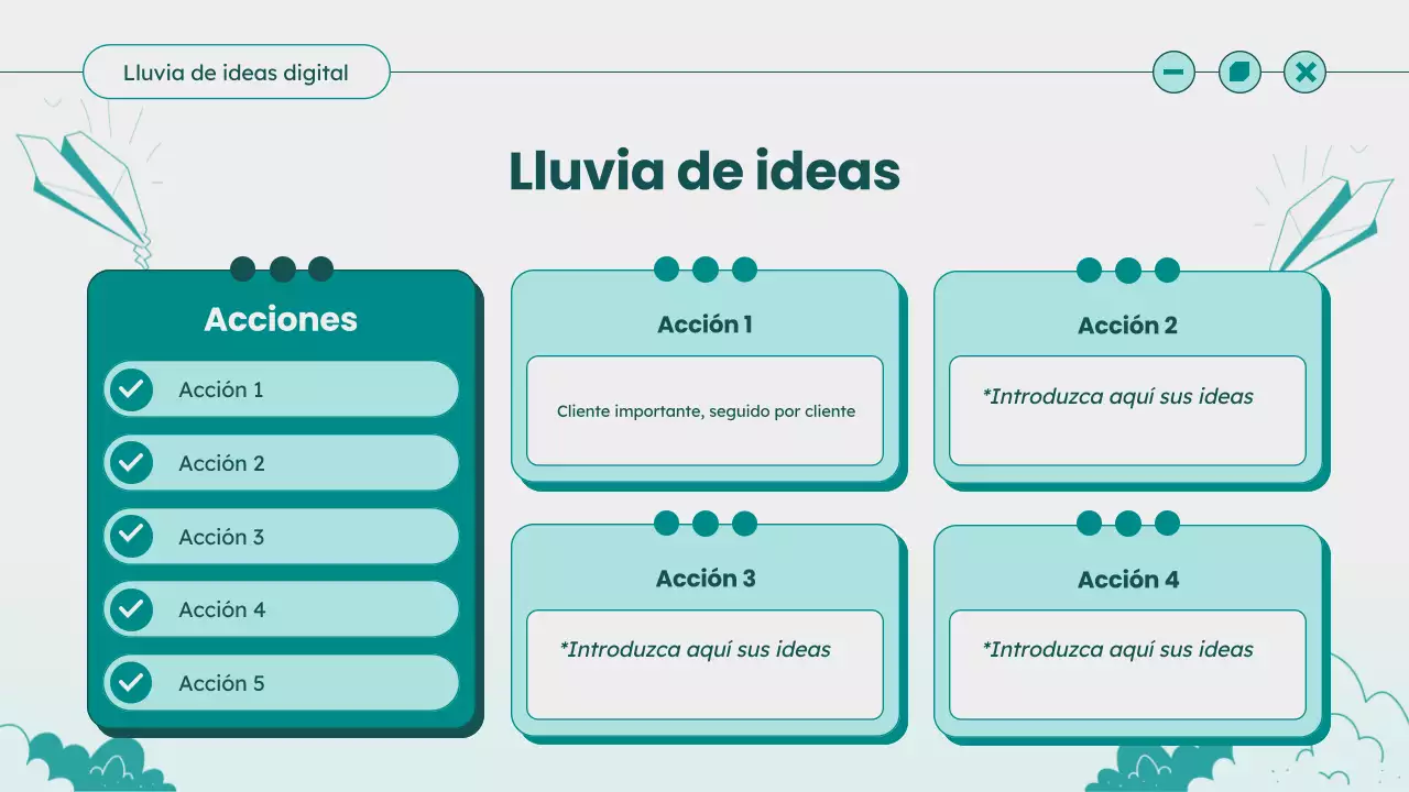 Guía de ideas Teal Modern Brainstorming