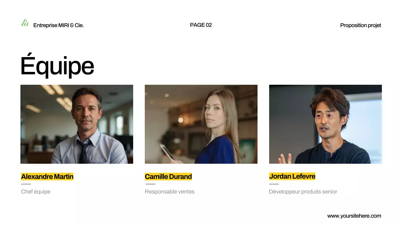 présentation d'une proposition de projet vert moderne