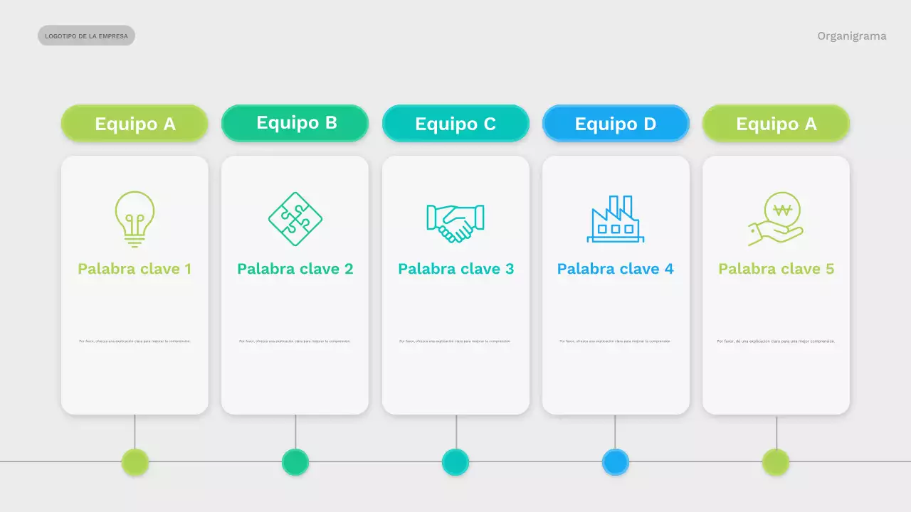 verde moderna colección de diseño de organigramas