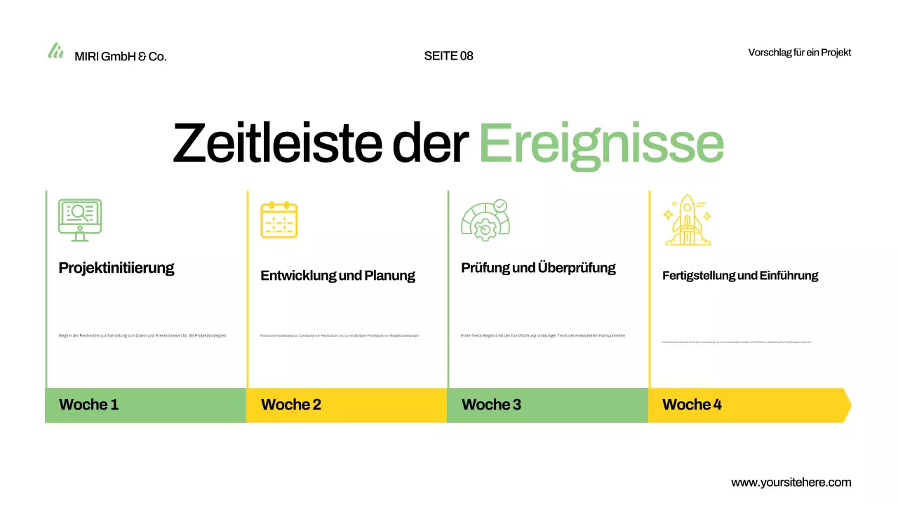 Präsentation eines grünen, modernen Projektvorschlags