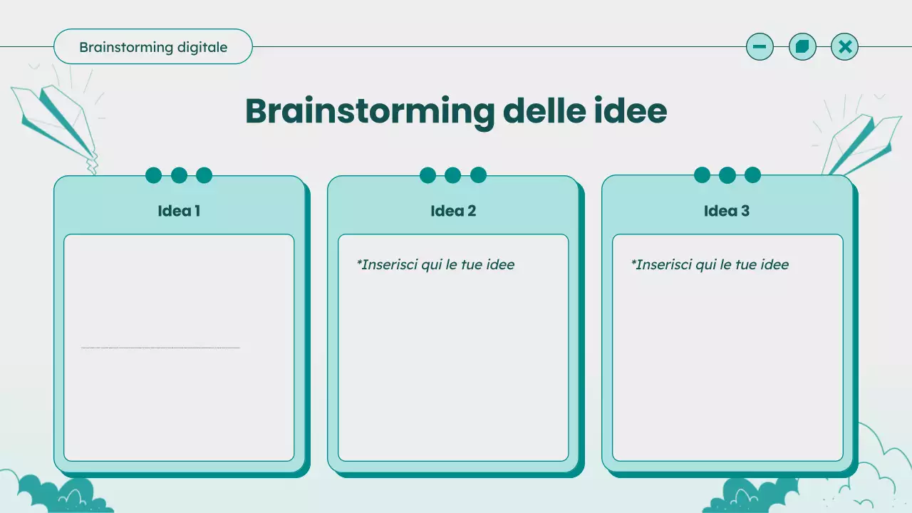Guida alle idee per il Brainstorming moderno in verde acqua