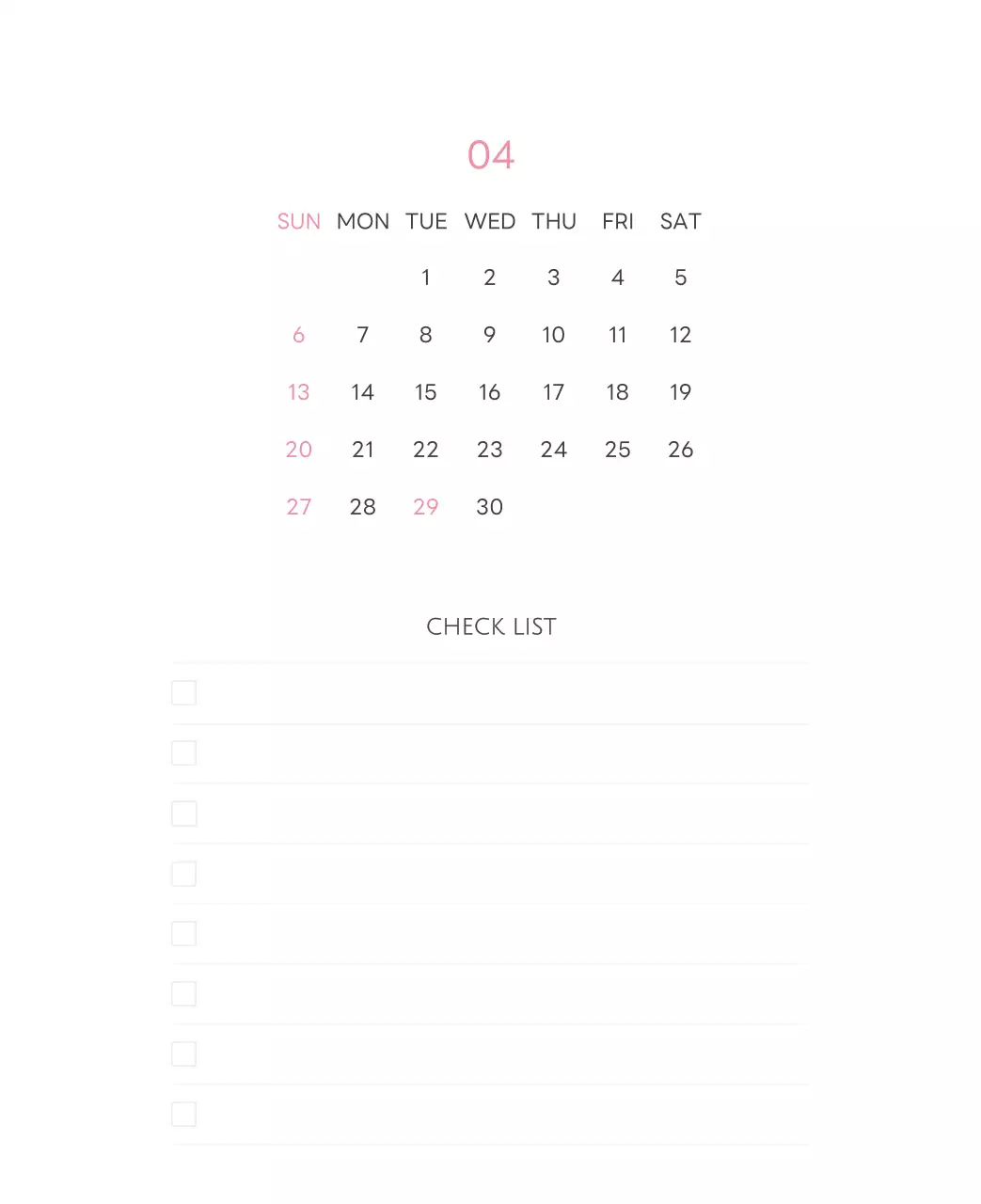 白と黒のシンプルな2025年版数字卓上カレンダー