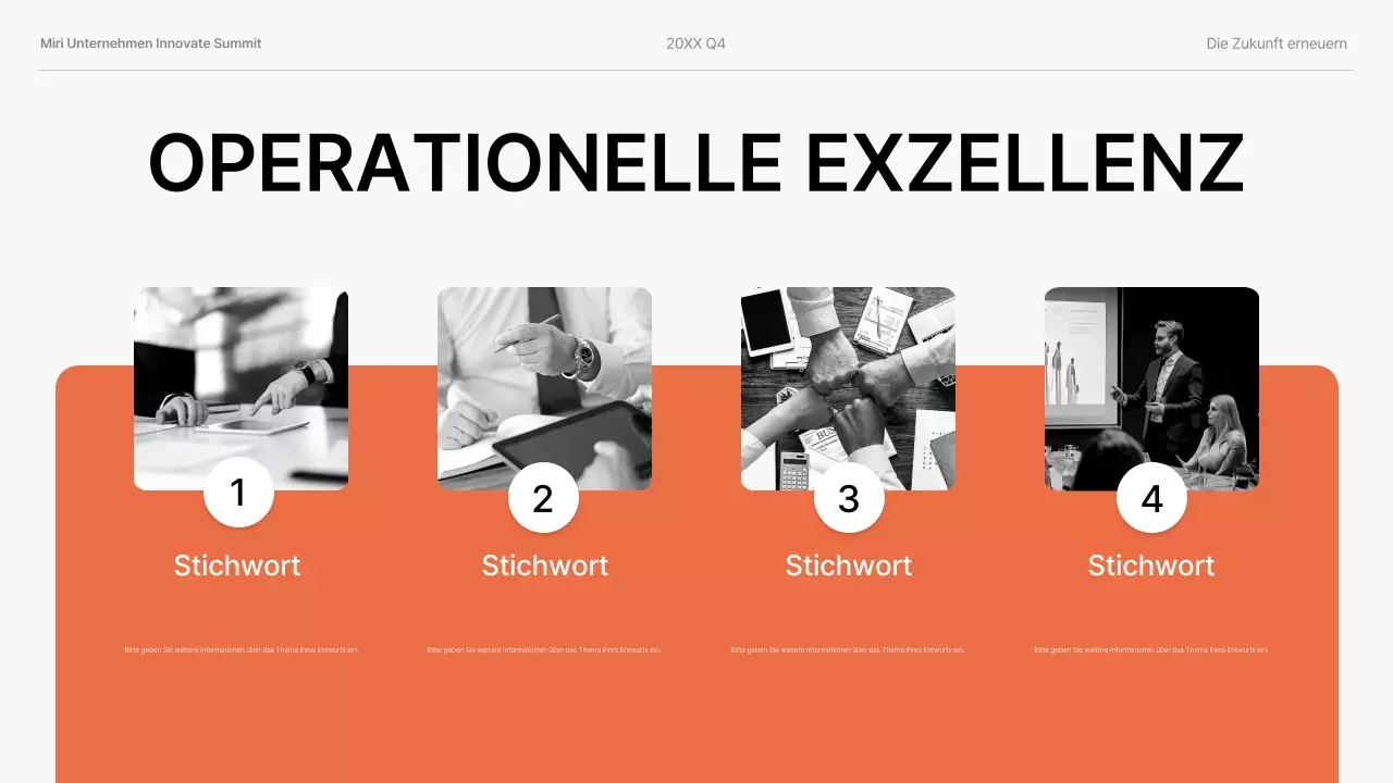 orange moderne Geschäftspräsentation