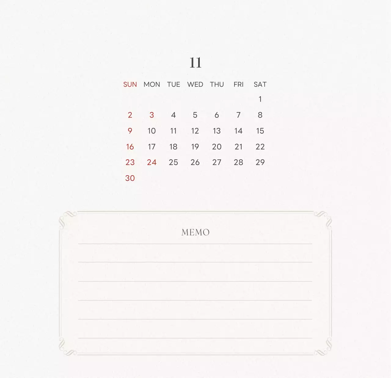 アイボリーとグリーンのシンプルな2025年花柄卓上カレンダー