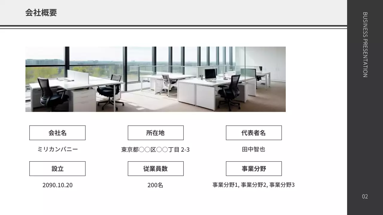 黒 シンプル 事業 計画書 プレゼンテーション