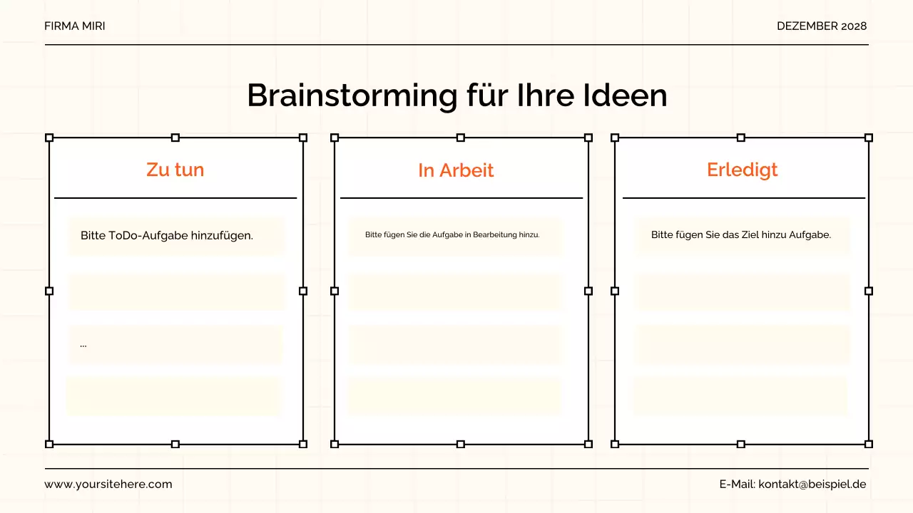 orange modern brainstorming guide