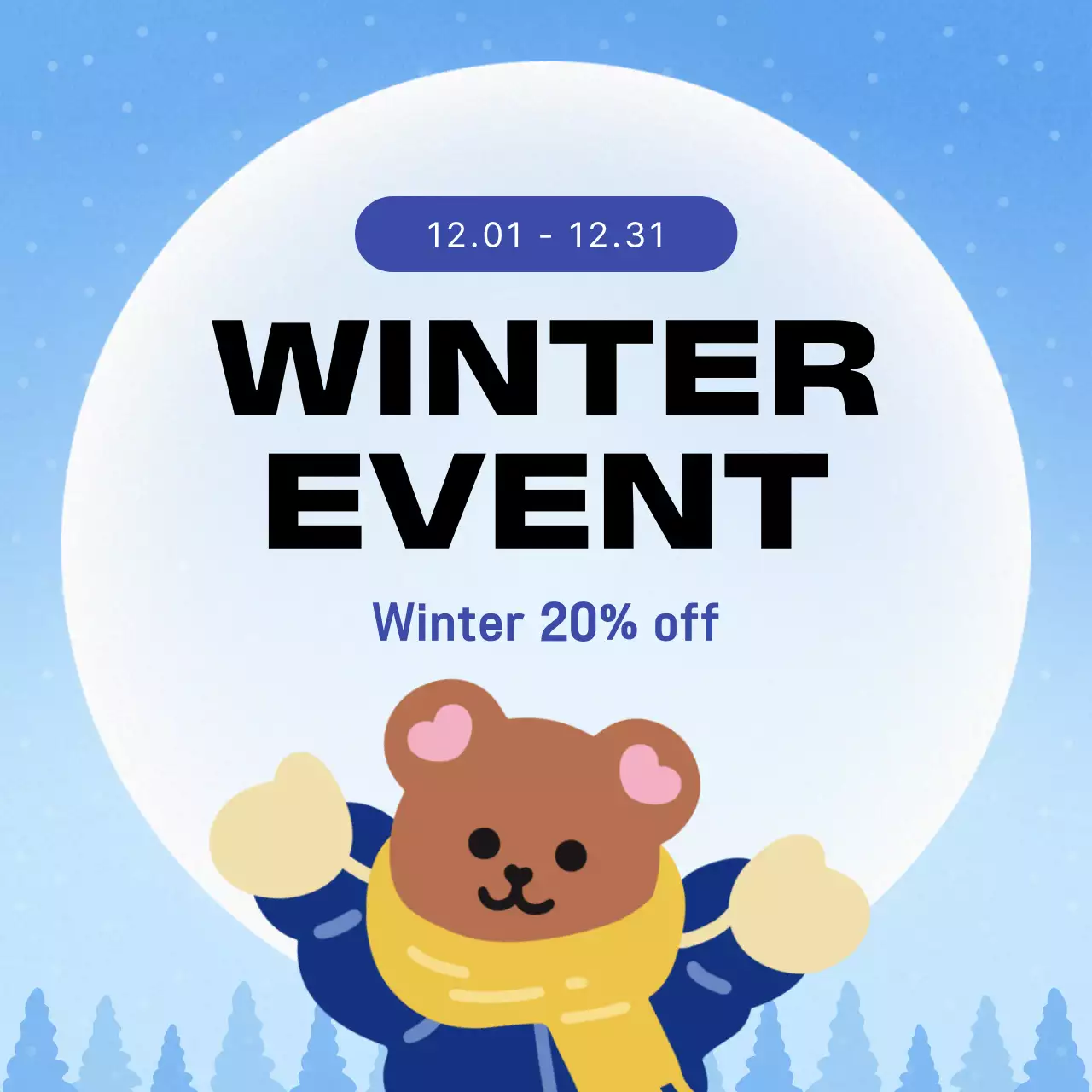 Blue Trendy Winter Promotion Instagram Carousel