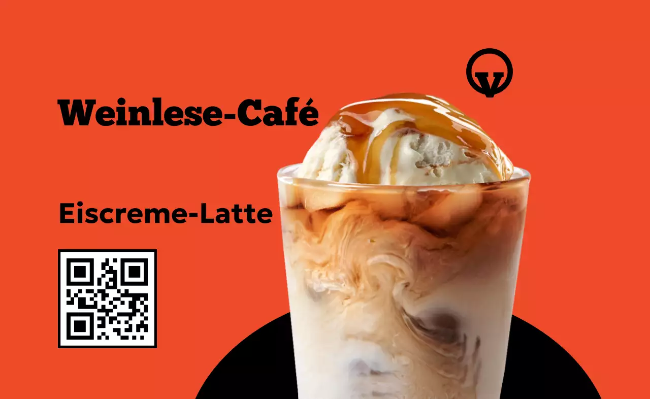 Orangefarbene Vintage-Café-Werbung