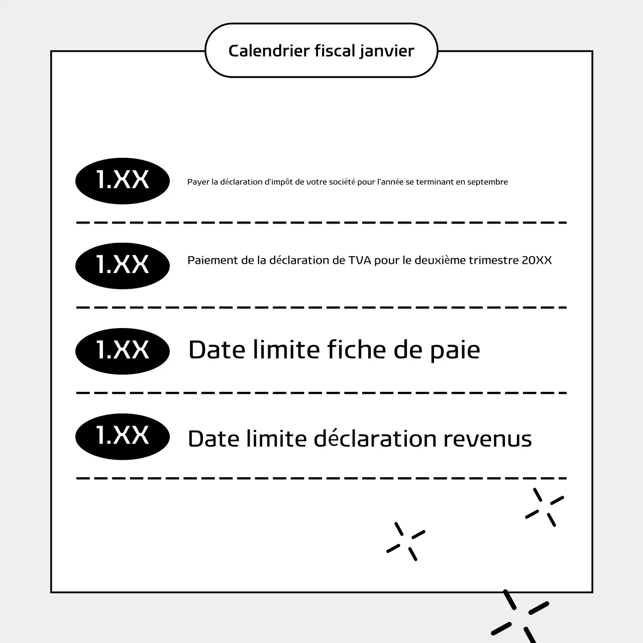 Guide du calendrier fiscal moderne bleu