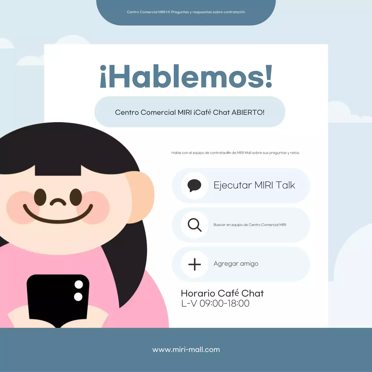 Reclutamiento limpio azul claro