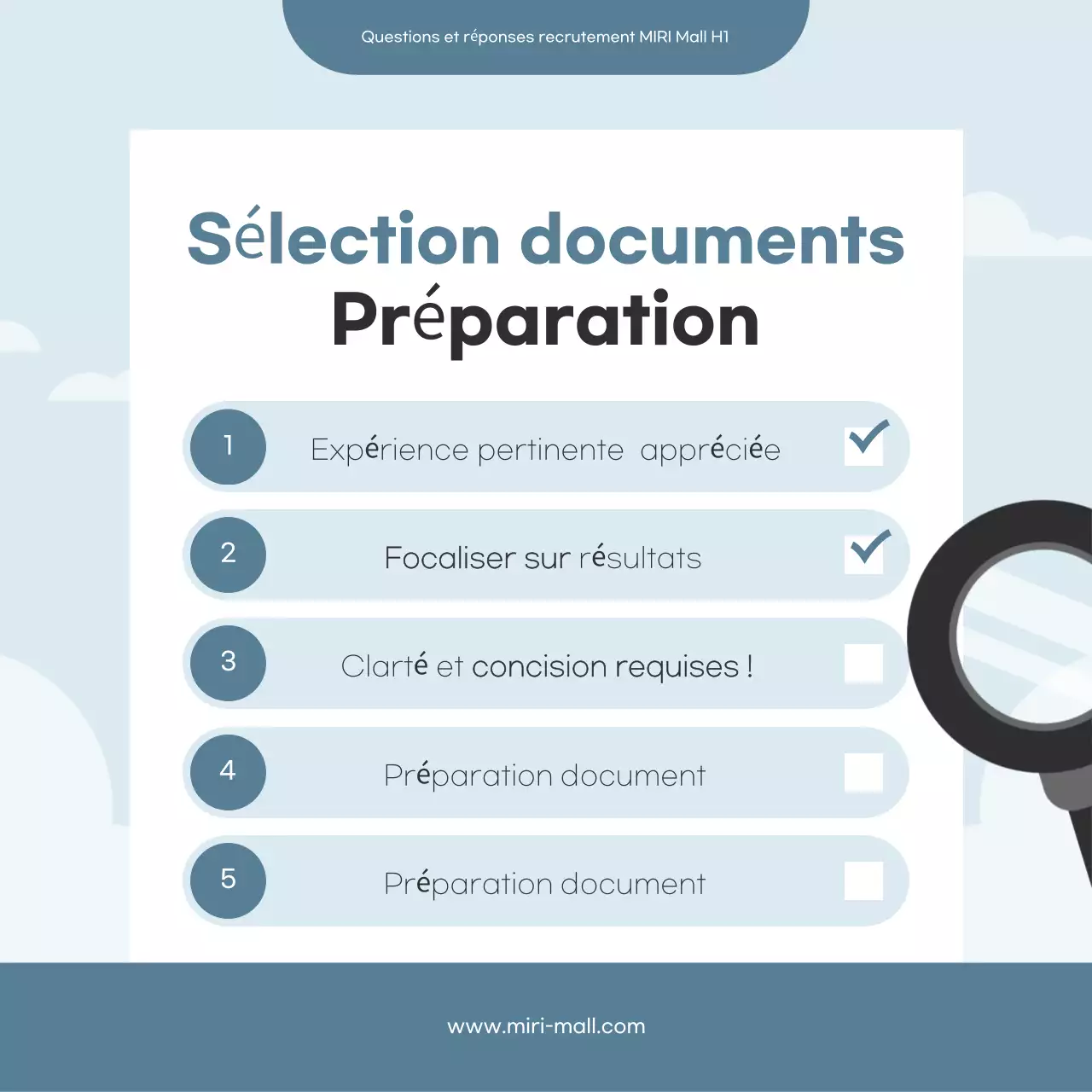 Recrutement propre bleu clair