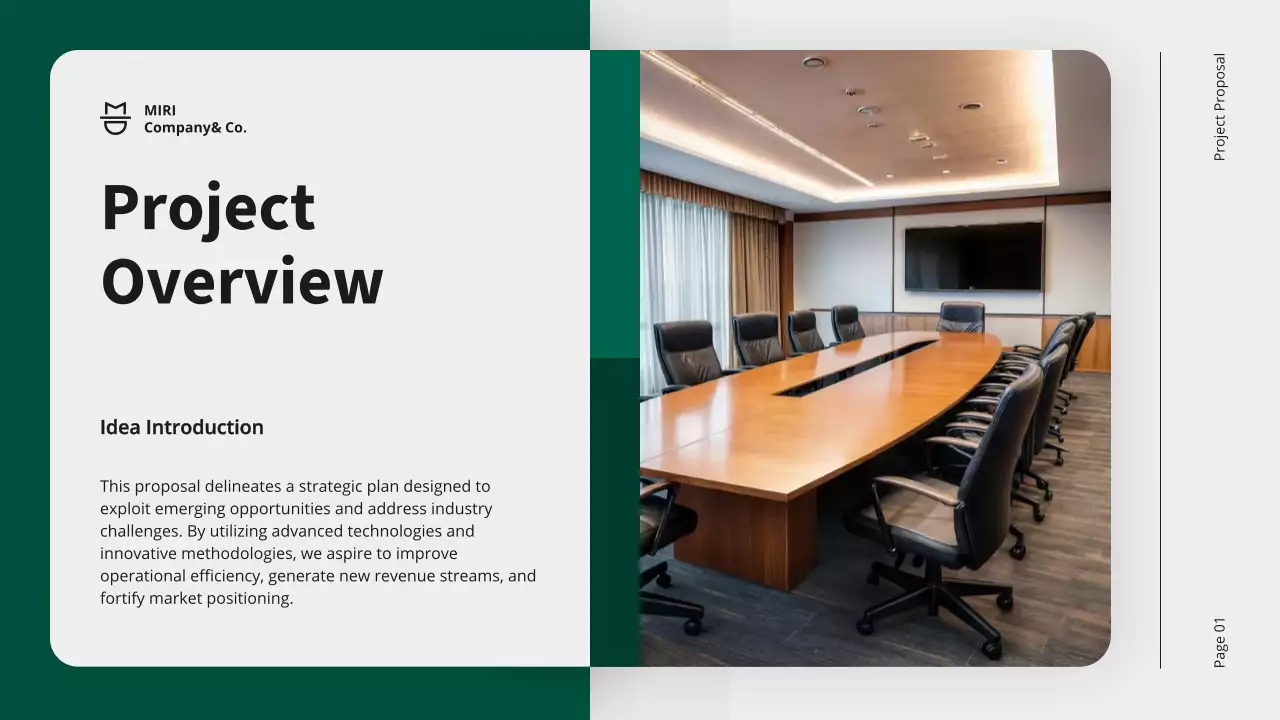 Apresentação do documento de proposta do projeto profissional verde